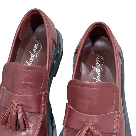 Free People Teagan Tassel Loafer In Wild Mulberry - Picture 6 of 11